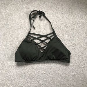 Green Criss Cross Swim Top